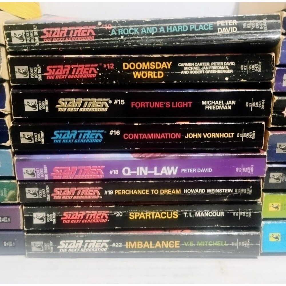 HUGE VINTAGE 90’S STAR TREK NEXT GENERATION 26 CT PAPERBACK BOOK LOT - Picture 2 of 11